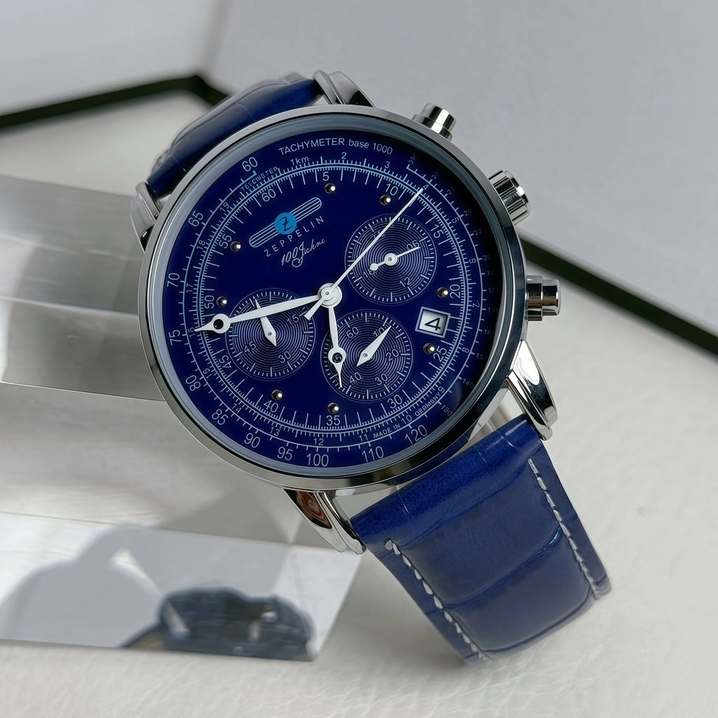 2025 New luxury brand zeppelin multifunctional fashionable six pin watch with calendar blue green gift quartz watch