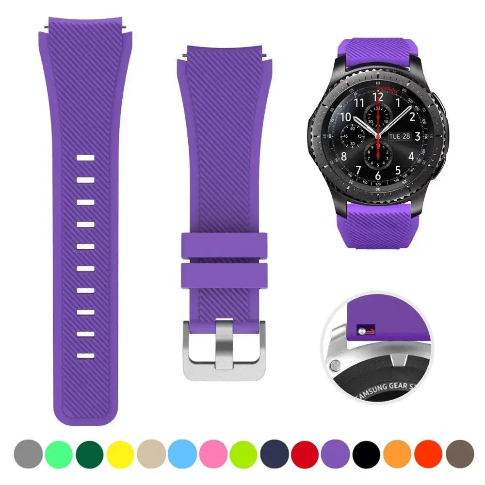 20mm 22mm Band for Samsung Galaxy Watch 3 4 5 46mm 42mm Gear S3/ Sport Frontier Active 2 Silicone Bracelet Huawei GT 2/2e Strap
