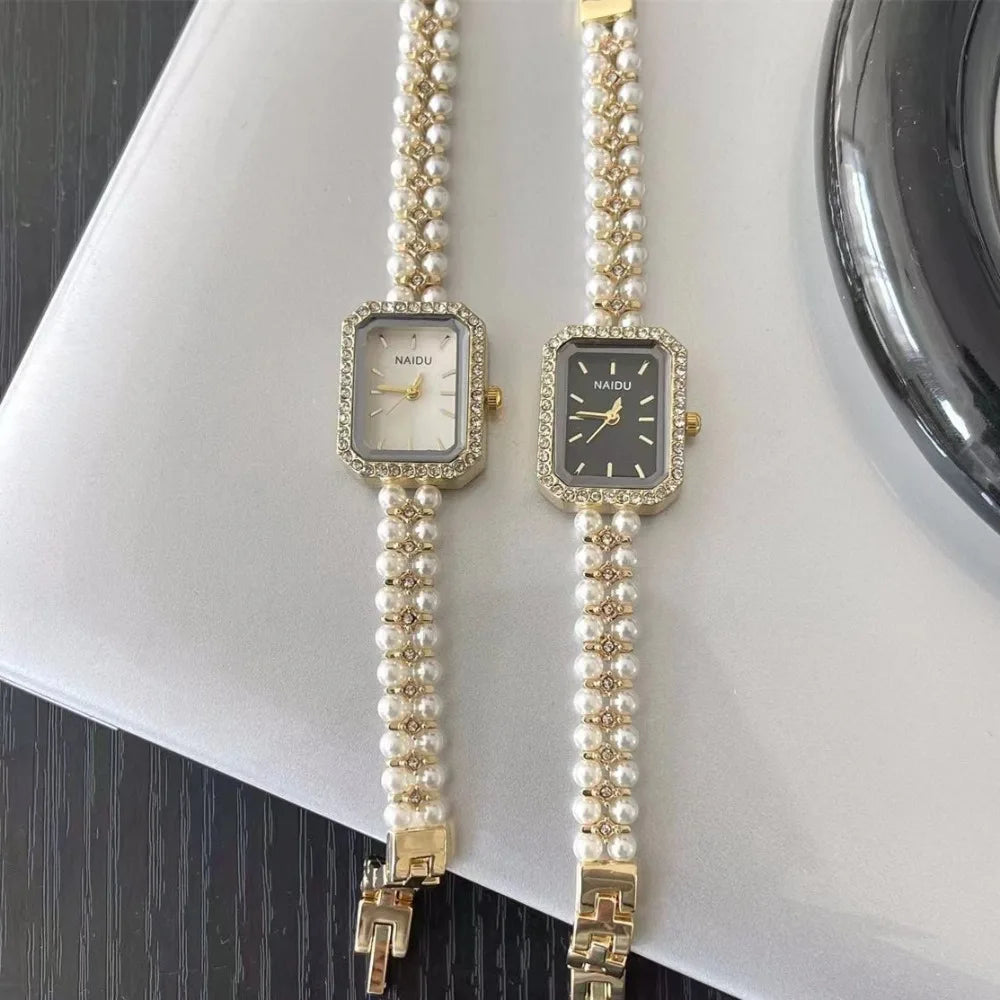 Pearl Studded Strap Women Watch