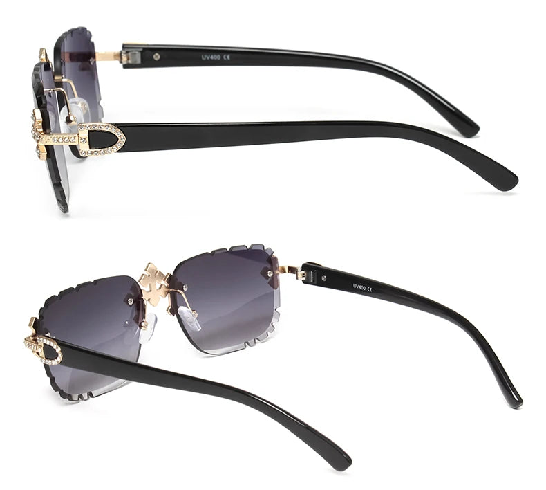 Square Rimless Sunglasses For Women