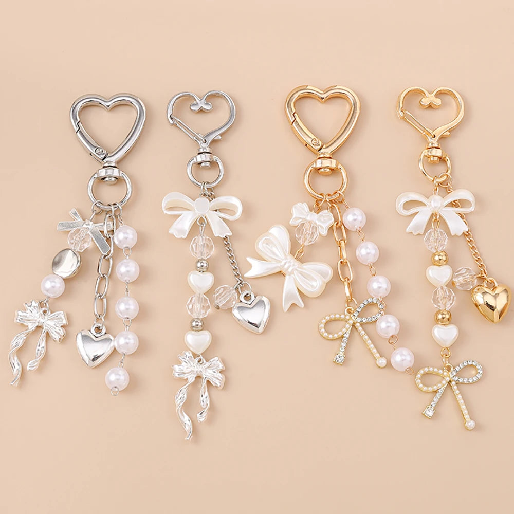 Bowknot Love Heart Keychain