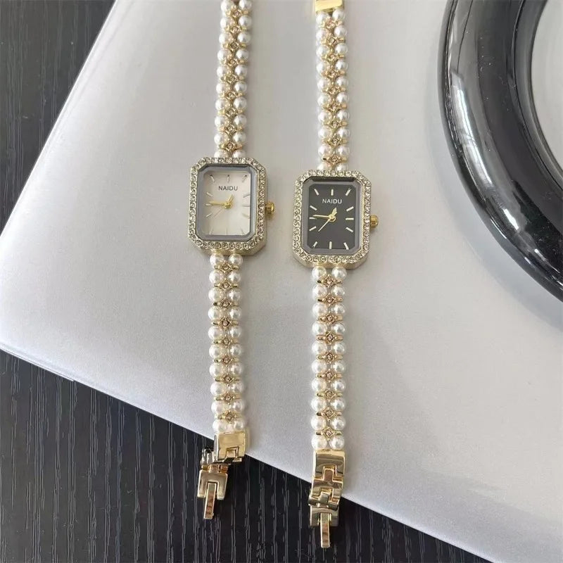 Pearl Studded Strap Women Watch