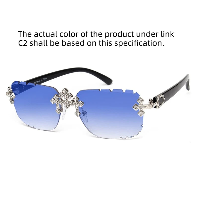 Square Rimless Sunglasses For Women