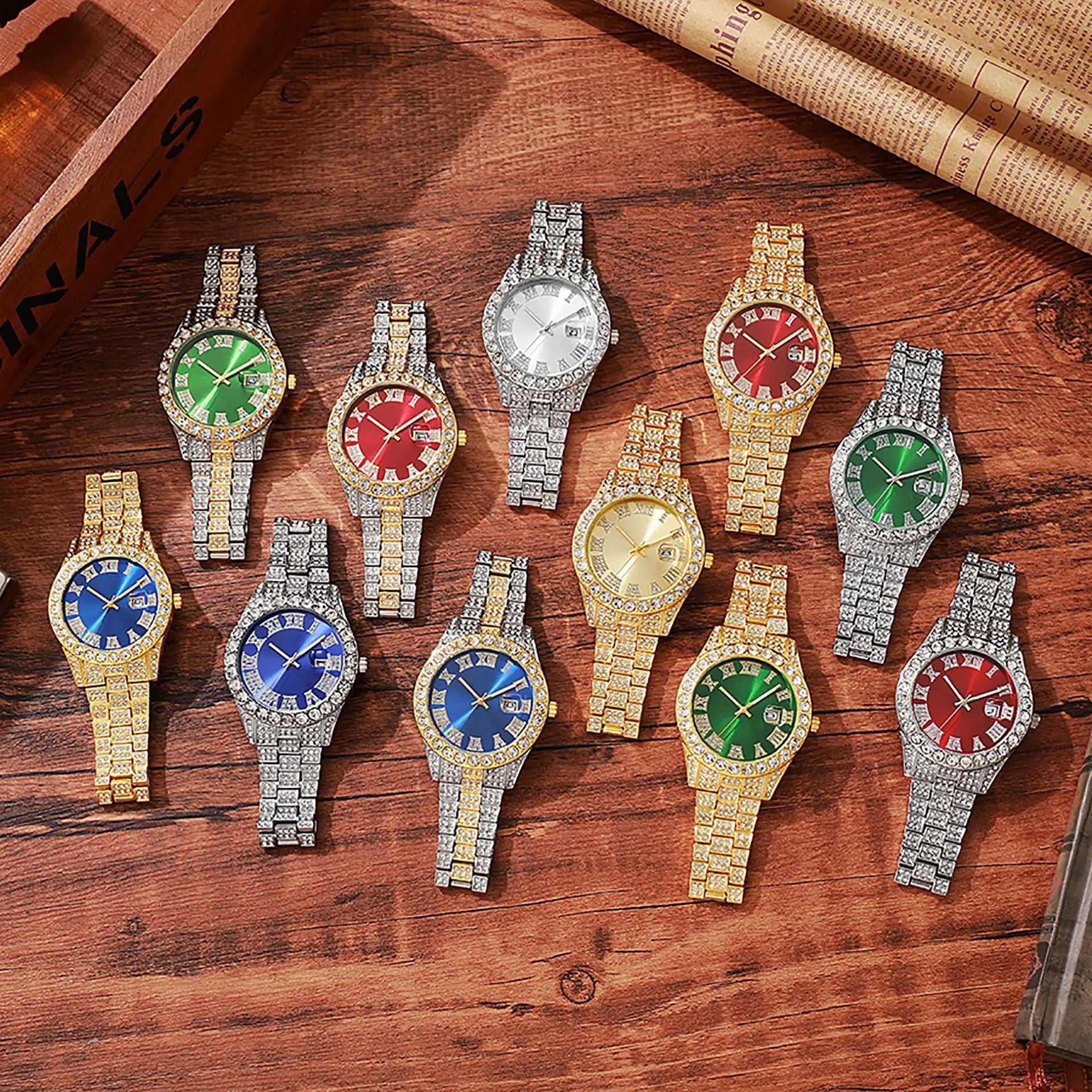 Diamond Gold Quartz Watch