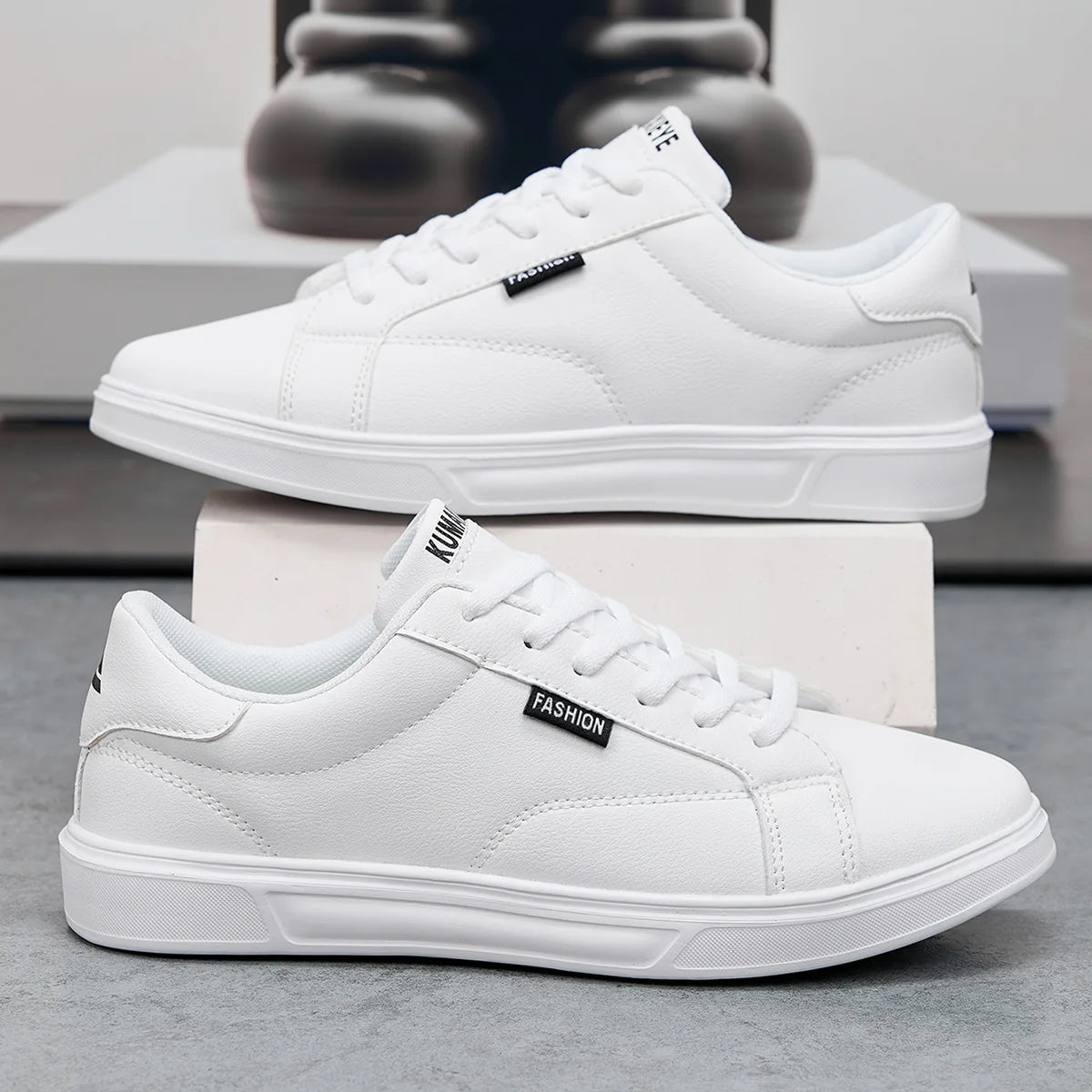 White Black Men Skateboard Shoes