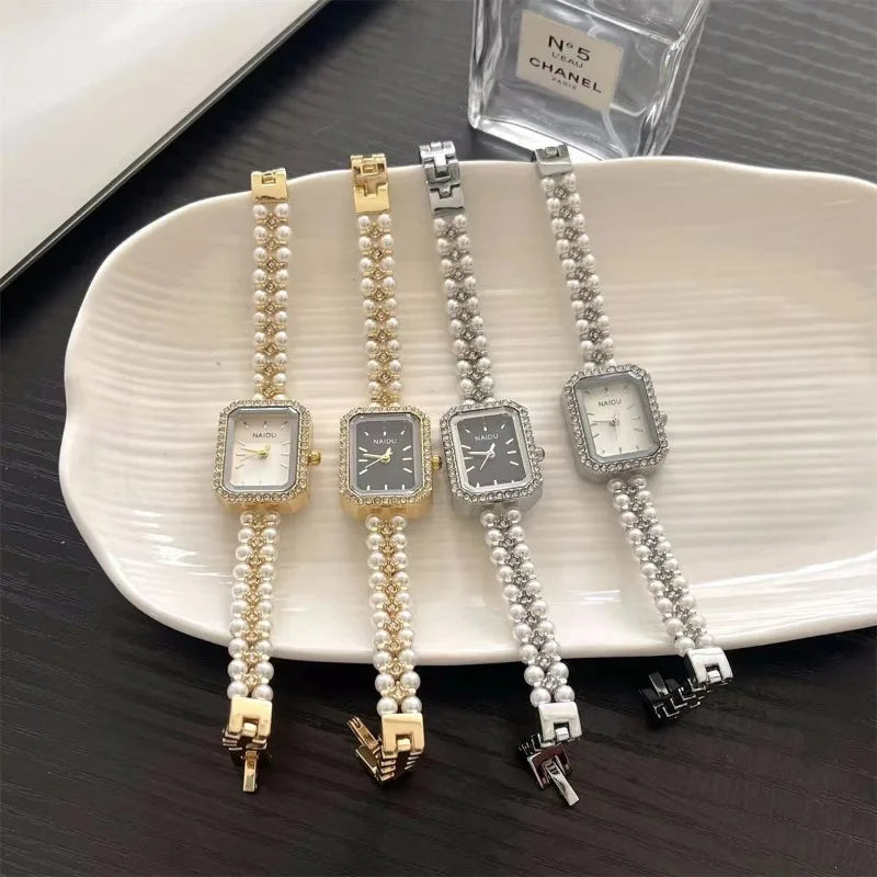 Pearl Studded Strap Women Watch