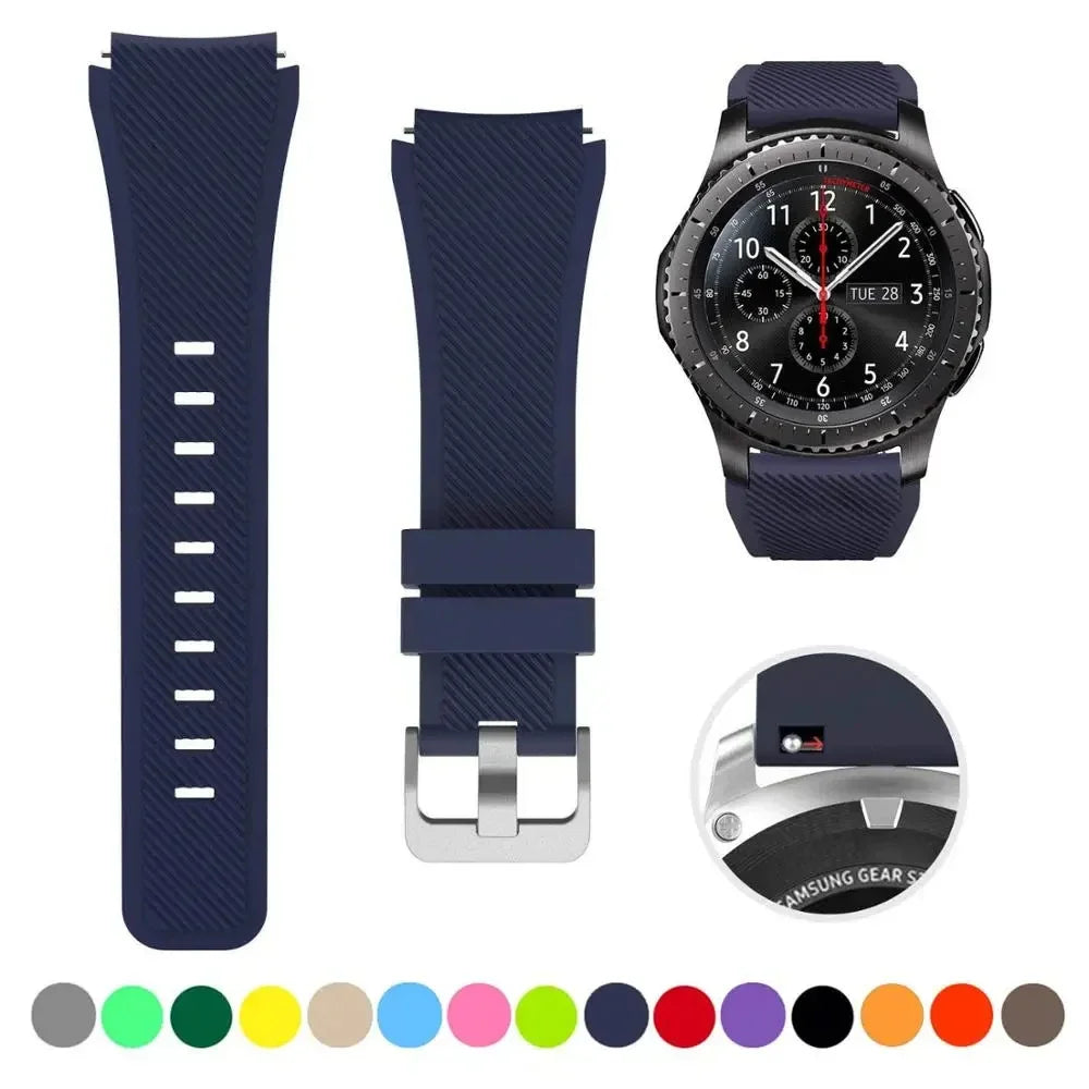 20mm 22mm Band for Samsung Galaxy Watch 3 4 5 46mm 42mm Gear S3/ Sport Frontier Active 2 Silicone Bracelet Huawei GT 2/2e Strap