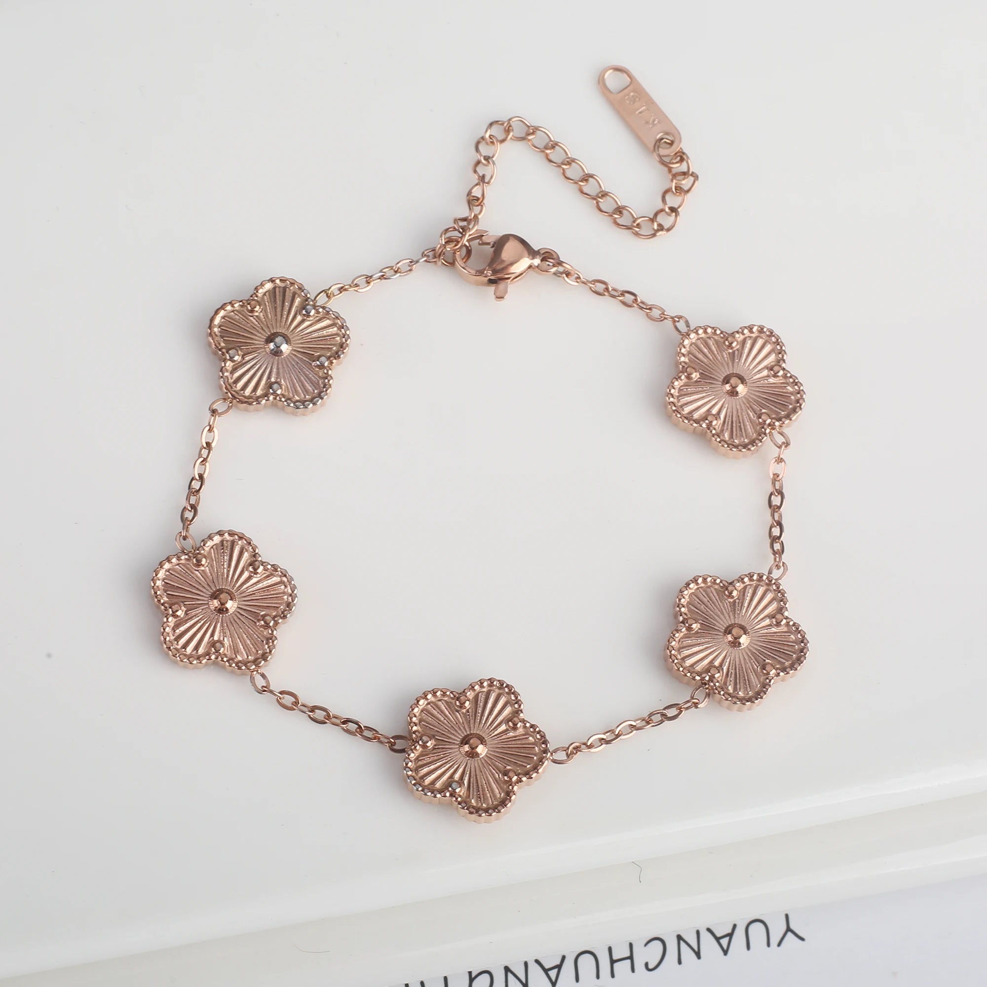 Five Leaf Flower Adjustable Bracelet