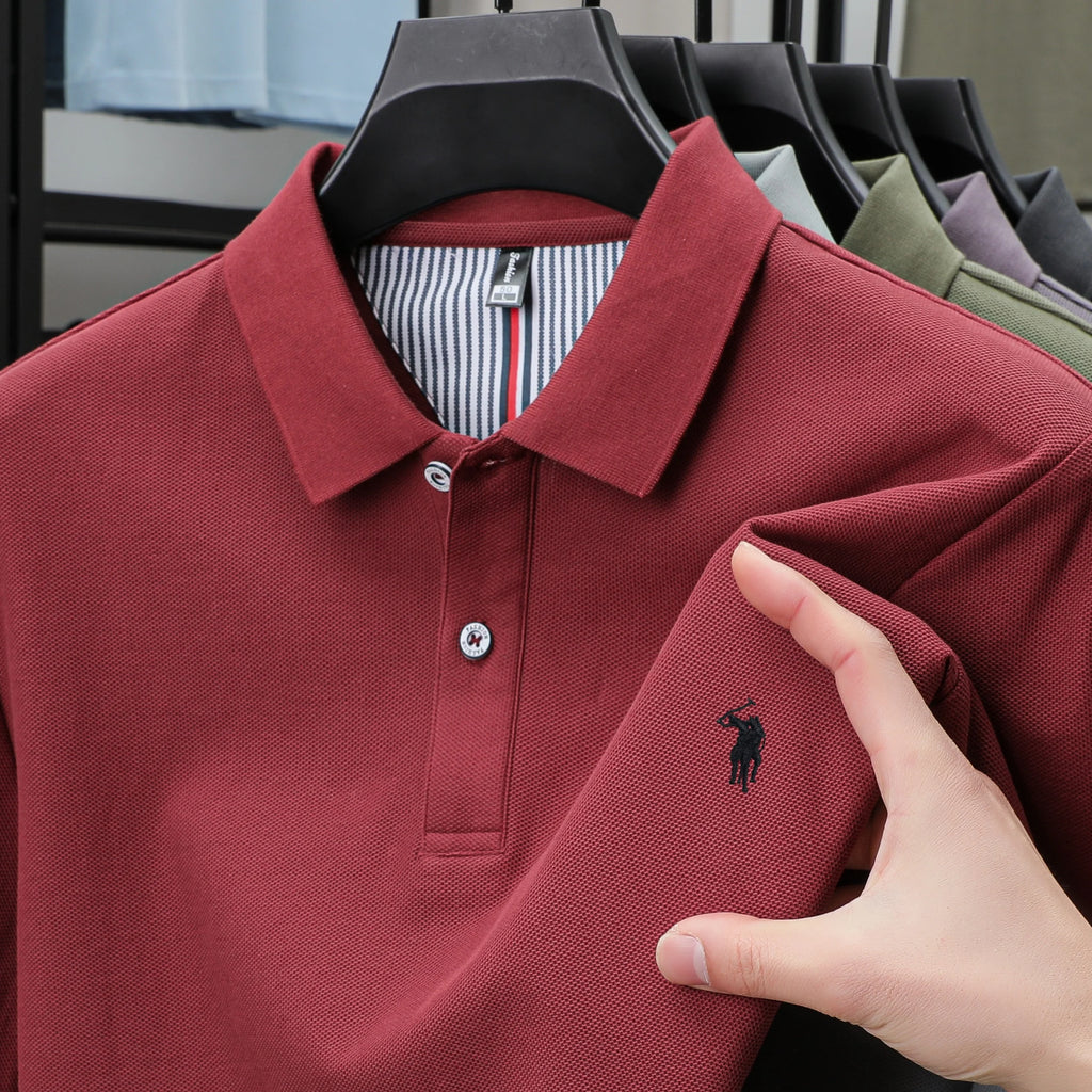 100% pure cotton summer new fashionable men's shortsleeved luxury customized business polo shirt exquisite embroidery Tshirt top