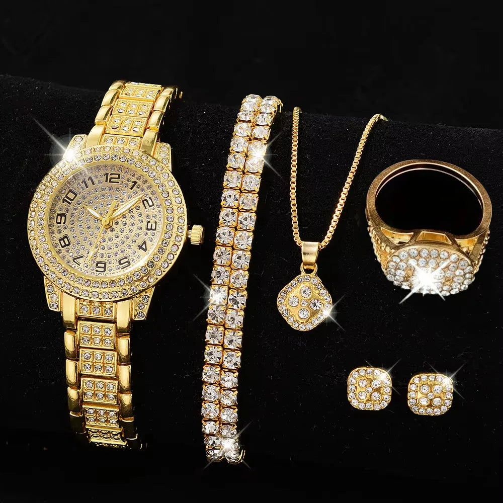 Diamond  Quartz Watch Set