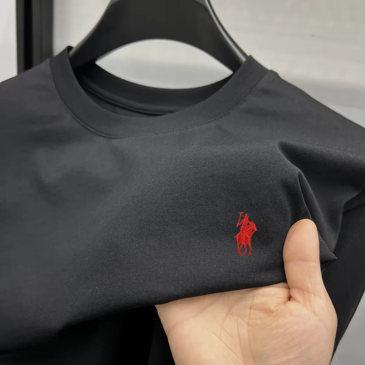 100% pure cotton men's short sleeve T-shirt high-end luxury brand pony embroidery casual round neck summer new fashion Paul top