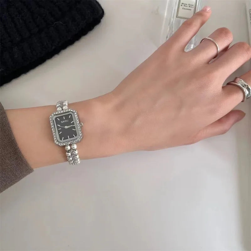 Pearl Studded Strap Women Watch