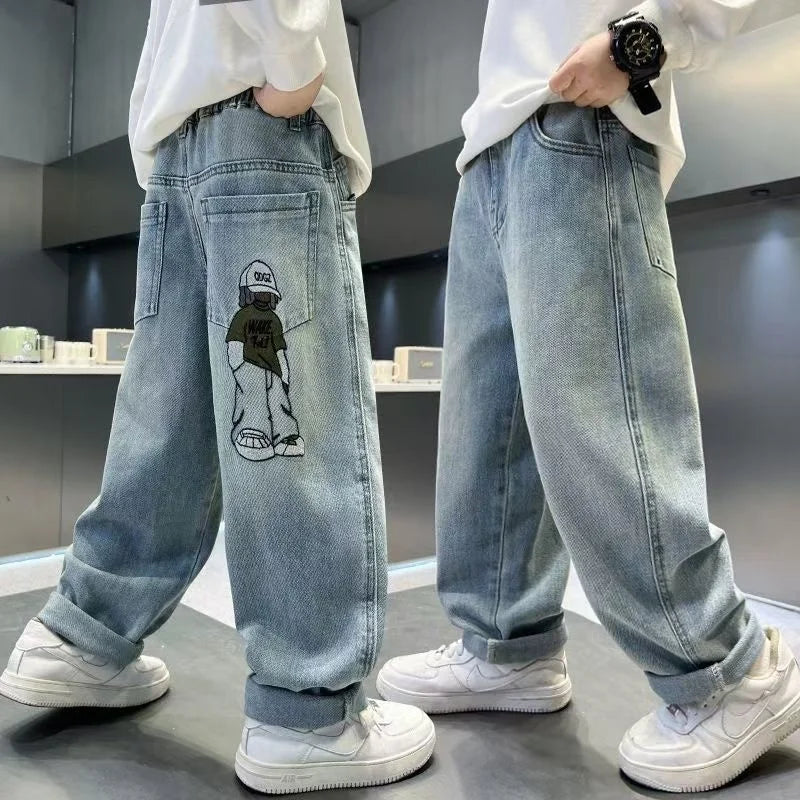 Kids Jeans Pants for 4-14 Years Teenager Boys