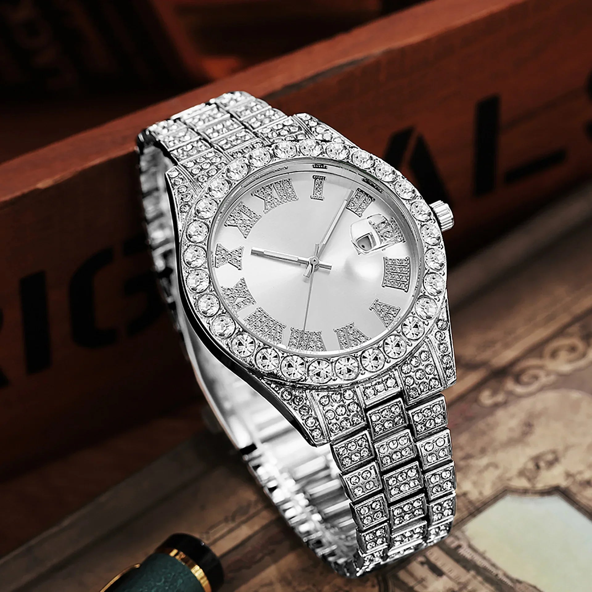 Diamond Gold Quartz Watch