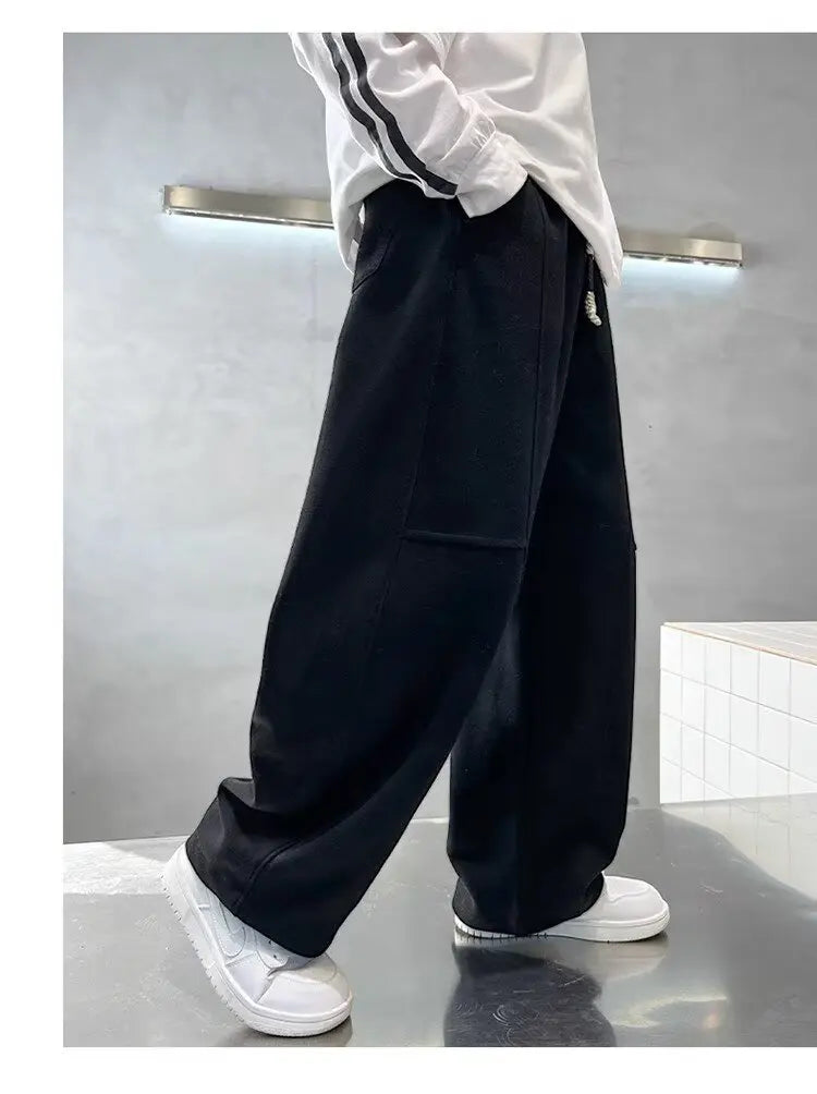 Kids Loose Cotton Sports Pants