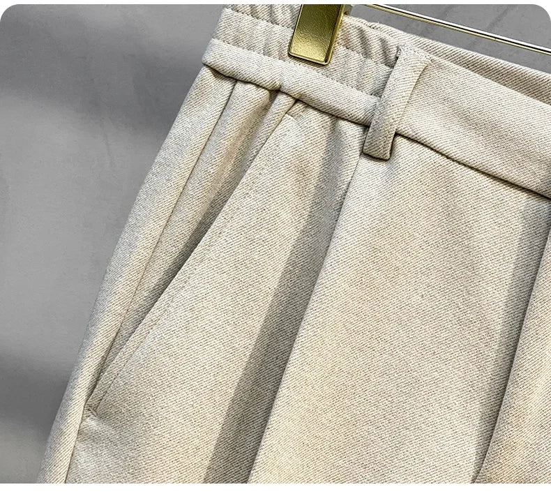 Men Thick Business Elastic Waist Formal Trousers