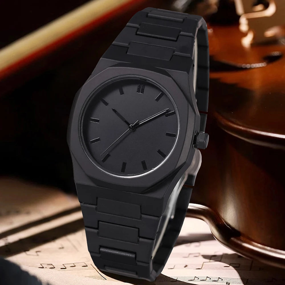 Black Men's Watch Set