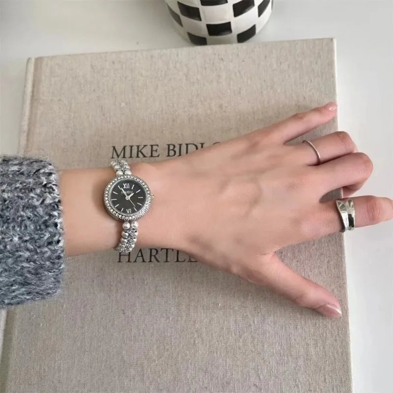 Pearl Studded Strap Women Watch