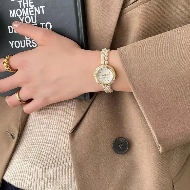 Pearl Studded Strap Women Watch