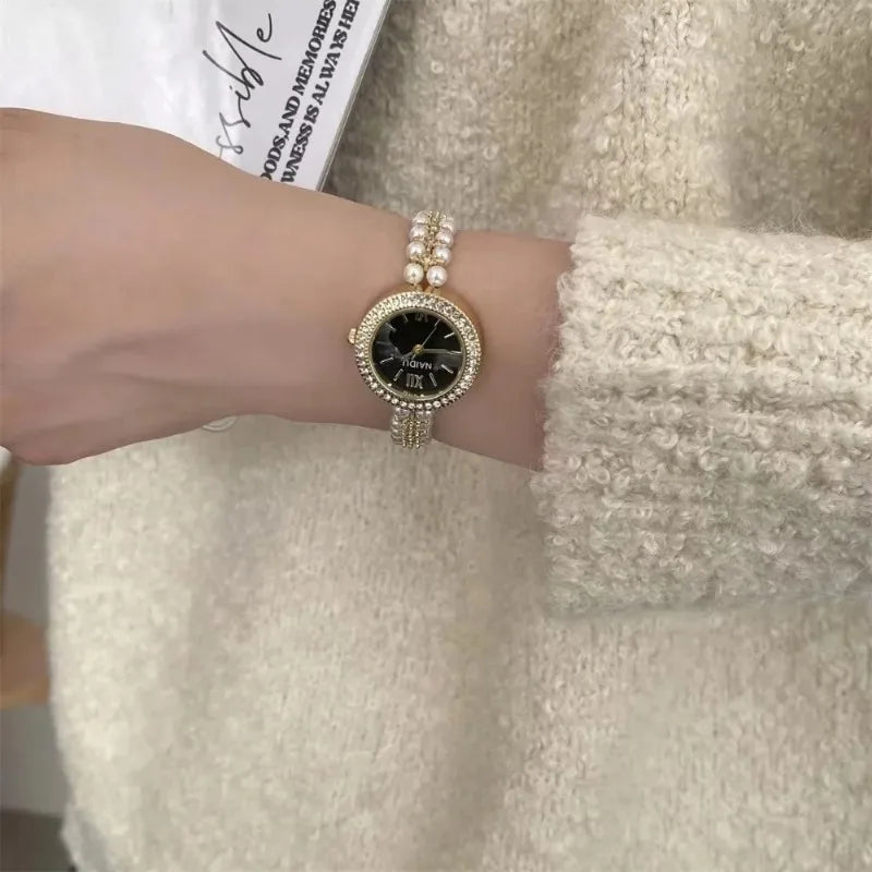 Pearl Studded Strap Women Watch