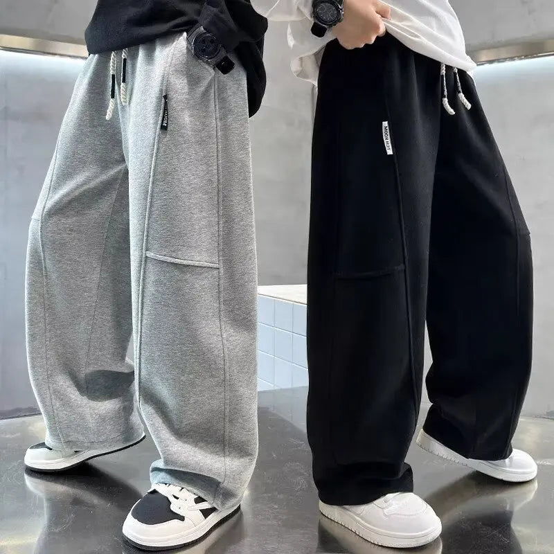 Kids Loose Cotton Sports Pants