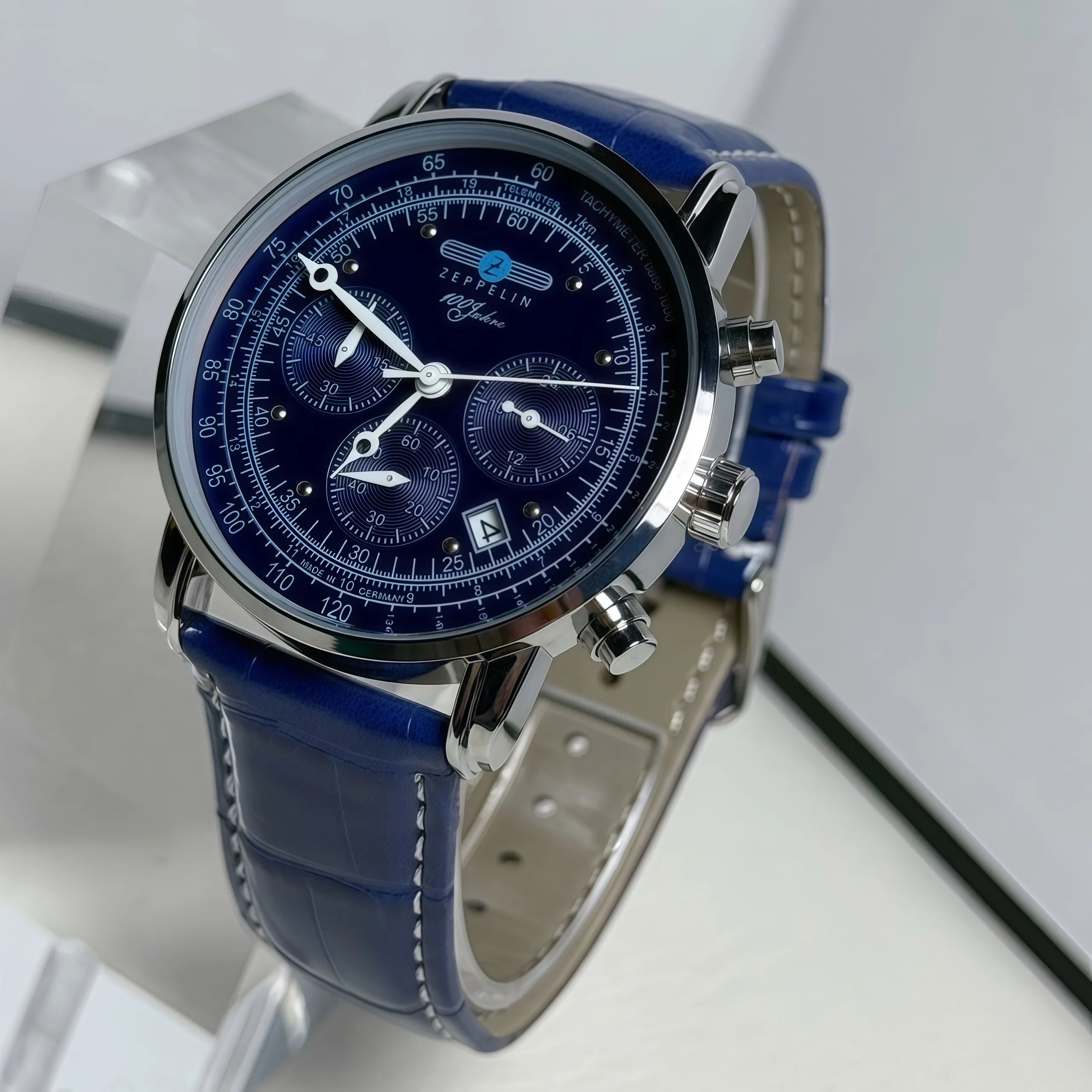 2025 New luxury brand zeppelin multifunctional fashionable six pin watch with calendar blue green gift quartz watch