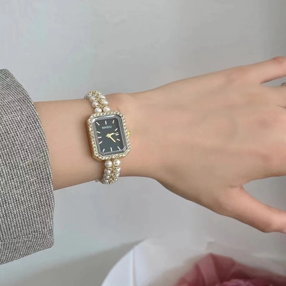 Pearl Studded Strap Women Watch