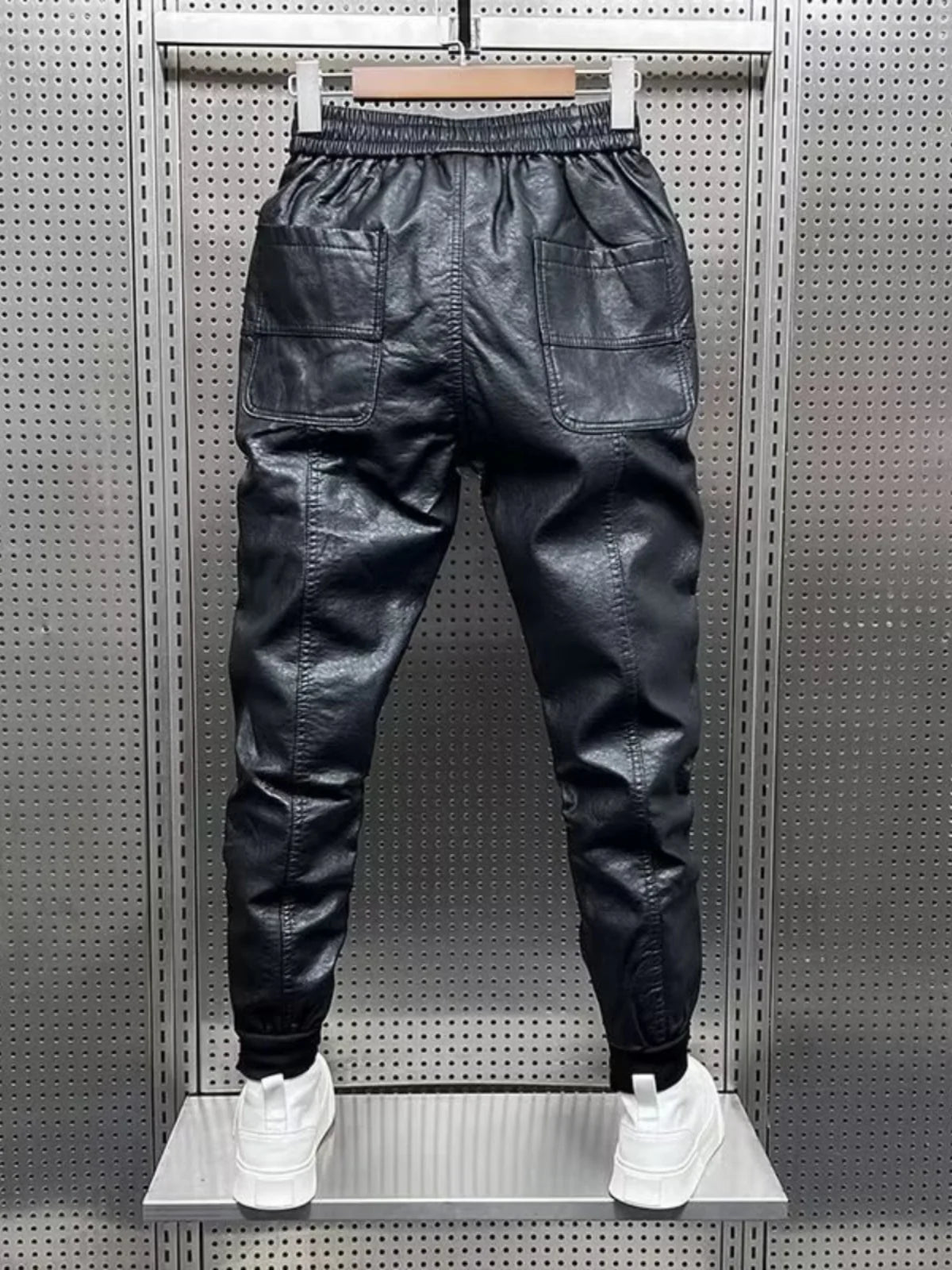 Men's Fce Lined Windproof Motorcycle Leather Pants