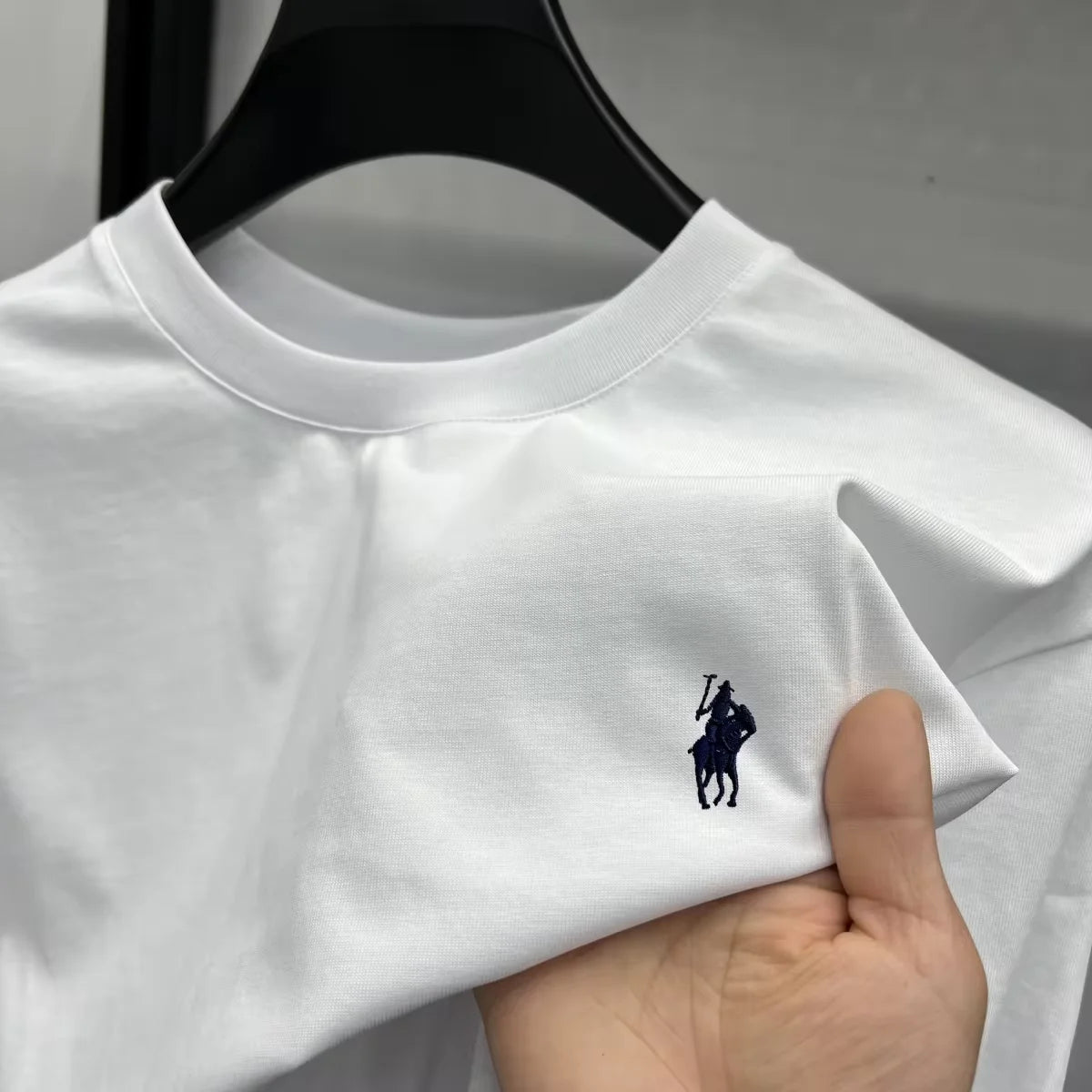 100% pure cotton men's short sleeve T-shirt high-end luxury brand pony embroidery casual round neck summer new fashion Paul top