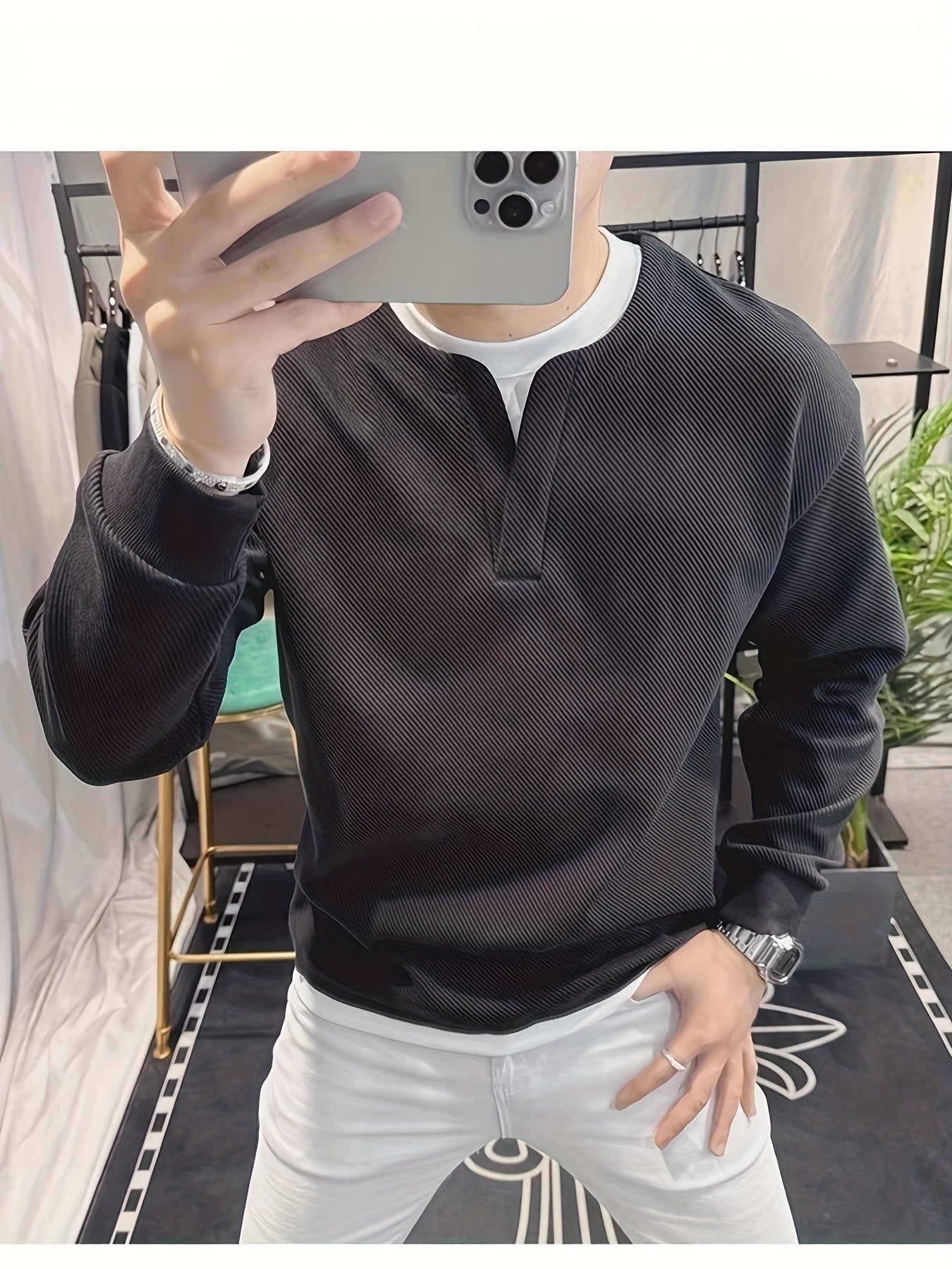 Classic Half-Zip Knit Sweater for Men