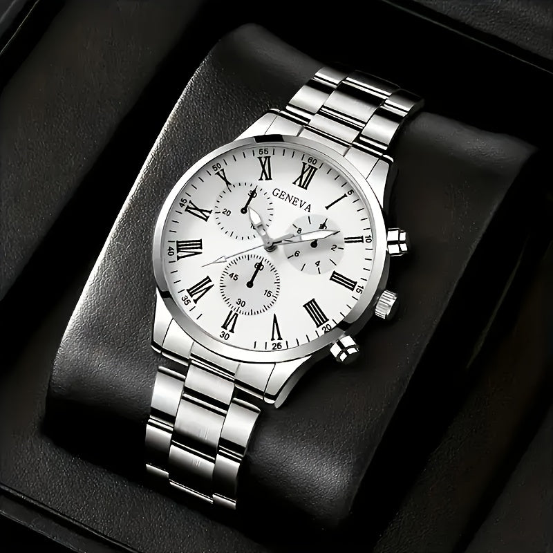 Men's Fashion Trendy 4pcs Watch Set