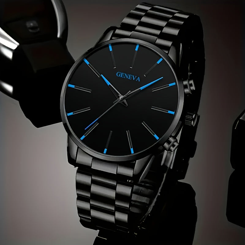 2pcs Men's Classic Quartz Watch Set