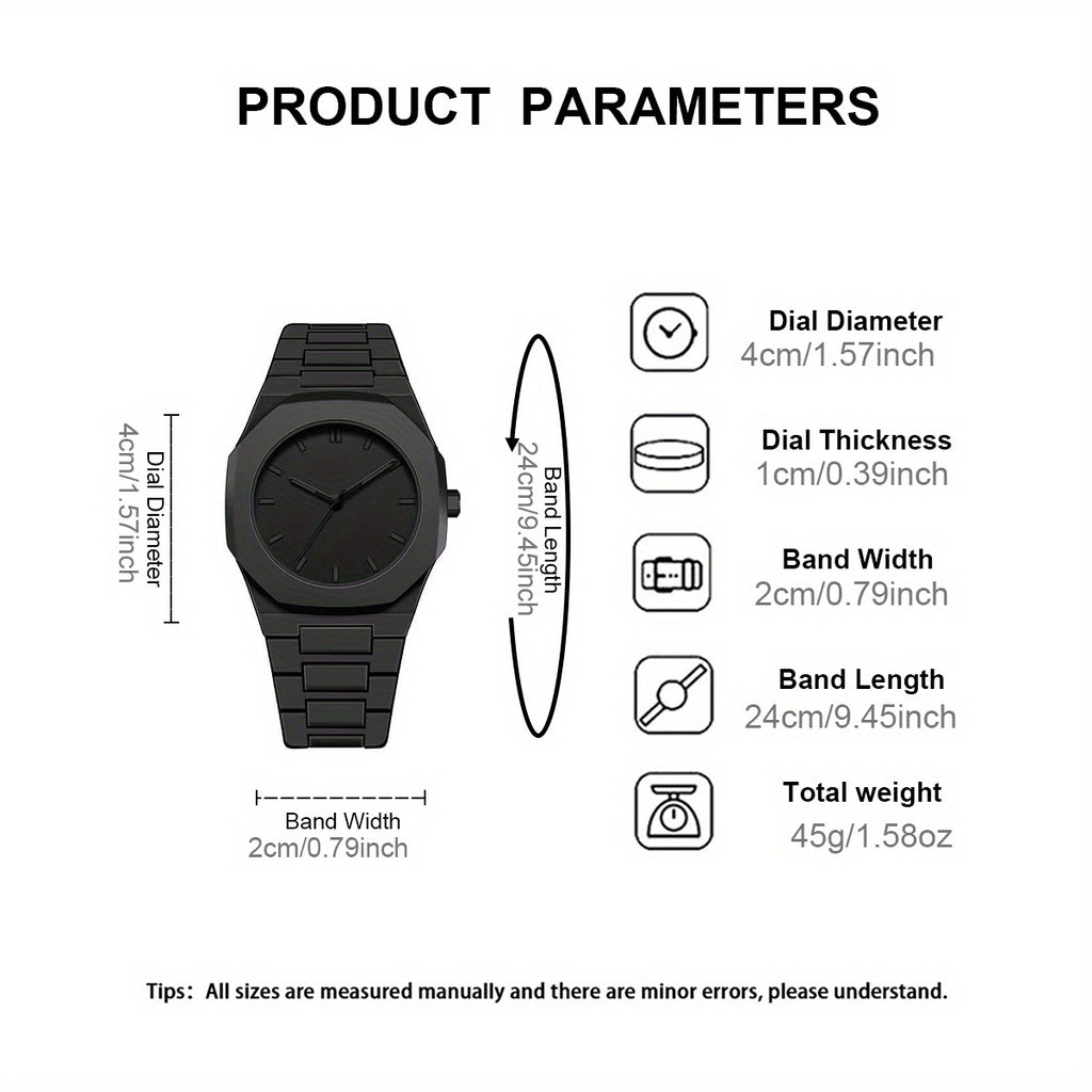 1pc Men's Women's Watch - Minimalist Modern Black Quartz Watch with Adjustable Strap, Everyday Casual & Formal Wear, Perfect Gift for Birthdays, Graduation, Couples - Affordable Luxury Watch for Him/Her, Back to, Creative Des