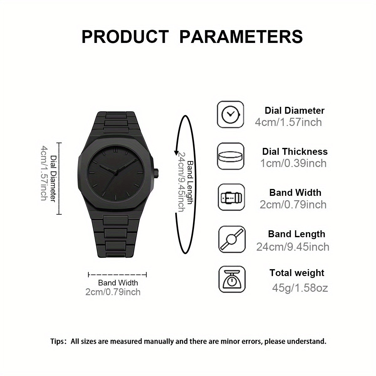 1pc Men's Women's Watch - Minimalist Modern Black Quartz Watch with Adjustable Strap, Everyday Casual & Formal Wear, Perfect Gift for Birthdays, Graduation, Couples - Affordable Luxury Watch for Him/Her, Back to, Creative Des