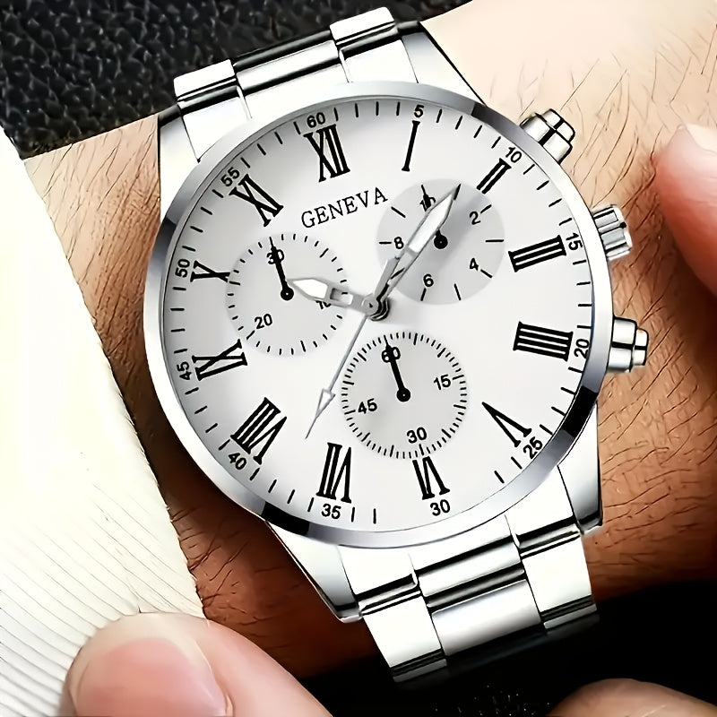 Men's Fashion Trendy 4pcs Watch Set