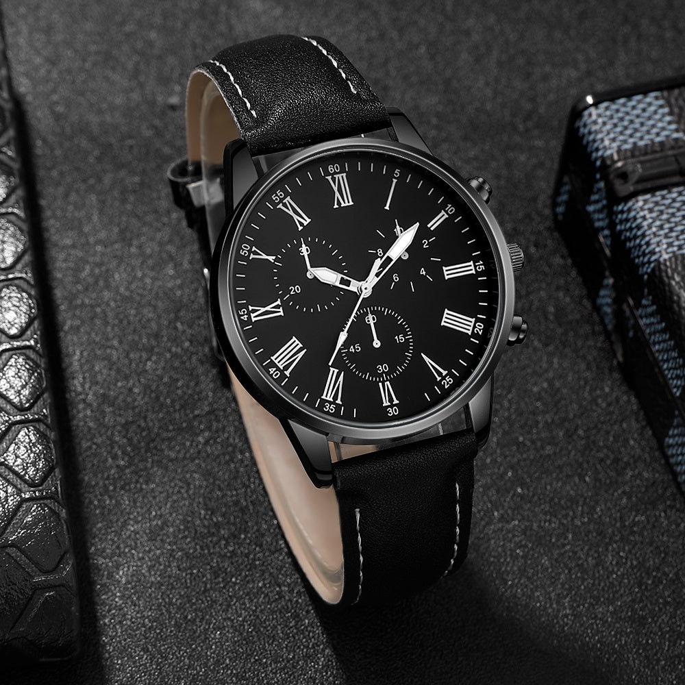 Men's Luxury Quartz Watch & Jewelry Set